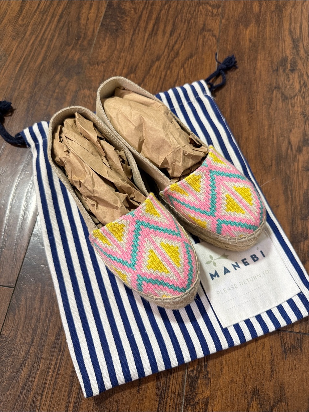 MANEBI Pink & Yellow Espadrille